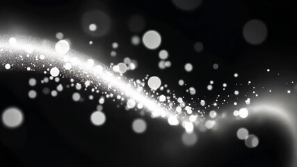 Poster - Discover the enchanting dance of sparkling particles gliding through a mystical dark void at night Generative AI
