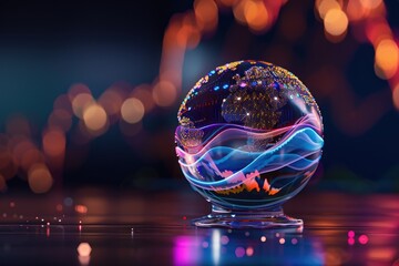 Poster - Global Network, Futuristic Vision of Interconnectedness