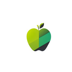 Poster - Modern design icon of a apple with checkmark symbolising nutrition, isolated on a empty plain background
