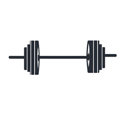 Poster - Modern design icon of a barbell symbolising strength, isolated on a empty plain background