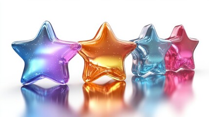 Leinwandbilder - png a glass star sign icon illustration reflective colorful,stock photo