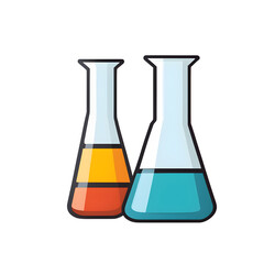 Poster - Modern design icon of a beaker symbolising chemistry isolated on a empty plain background