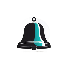 Poster - Modern design icon of a bell symbolising notification, isolated on a empty plain background