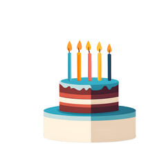 Poster - Modern design icon of a birthday cake symbolizing celebrations isolated on a empty plain background