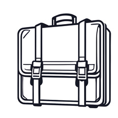 Poster - Modern design icon of a briefcase with a lock symbolising security, isolated on a empty plain background