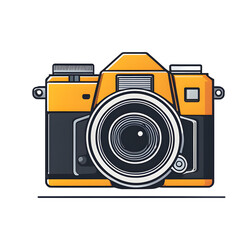 Poster - Modern design icon of a camera symbolizing photography isolated on a empty plain background