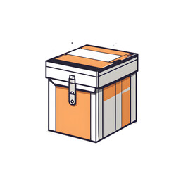 Poster - Modern design icon of a care package box symbolising emergency aid isolated on a empty plain background