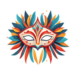 Poster - Modern design icon of a carnival mask symbolizing festivals & traditions isolated on a empty plain background