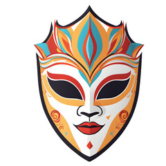 Poster - Modern design icon of a carnival mask symbolizing festivals & traditions isolated on a empty plain background