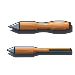 Poster - Modern design icon of a carving chisel symbolising detailed woodworking isolated on a empty plain background