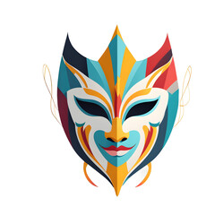 Poster - Modern design icon of a carnival mask symbolizing festivals & traditions isolated on a empty plain background