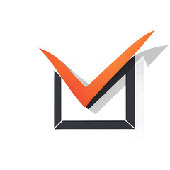 Poster - Modern design icon of a check mark symbolising validation, isolated on a empty plain background