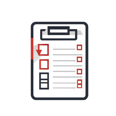 Poster - Modern design icon of a checklist symbolising productivity, isolated on a empty plain background