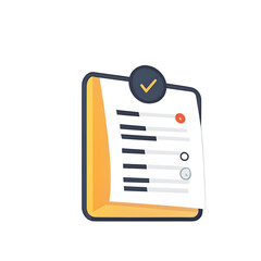 Poster - Modern design icon of a checkmark list symbolising task management, isolated on a empty plain background