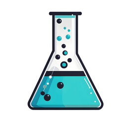 Aufkleber - Modern design icon of a chemistry flask symbolising laboratory science, isolated on a empty plain background