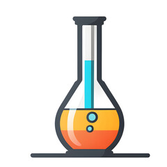 Aufkleber - Modern design icon of a chemistry flask symbolising laboratory science, isolated on a empty plain background