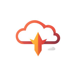 Poster - Modern design icon of a cloud with lock symbolising cloud security, isolated on a empty plain background