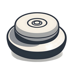 Poster - Modern design icon of a curling stone symbolising winter sports isolated on a empty plain background