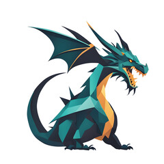 Aufkleber - Modern design icon of a dragon symbolizing mythological creatures isolated on a empty plain background