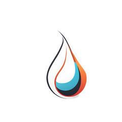 Poster - modern design icon of a droplet symbolising water isolated on a empty plain background