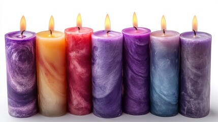 Poster - png purple spiral candles elegance element set on transparent background,stock photo