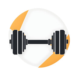 Poster - Modern design icon of a dumbbell symbolizing fitness isolated on a empty plain background