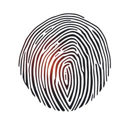 Poster - Modern design icon of a fingerprint with shield symbolising biometric security, isolated on a empty plain background