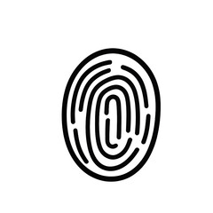 Poster - Modern design icon of a fingerprint with shield symbolising biometric security, isolated on a empty plain background