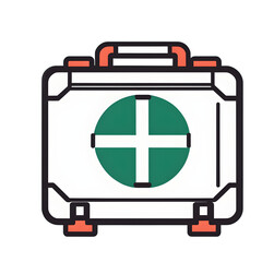 Aufkleber - Modern design icon of a first aid kit symbolizing emergency response isolated on a empty plain background