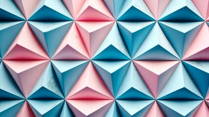 Poster - Colorful geometric patterns create an eye-catching design with uniquely textured surfaces in modern interior decor Generative AI