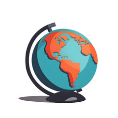 Poster - Modern design icon of a globe with shield symbolising global protection, isolated on a empty plain background