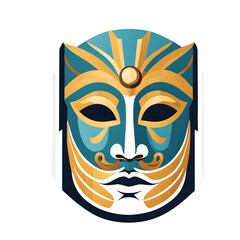 Poster - Modern design icon of a Greco-Roman theater mask symbolising classical art isolated on a empty plain background