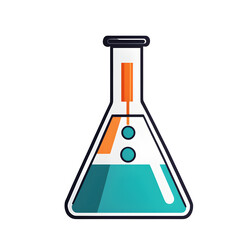 Poster - Modern design icon of a laboratory flask symbolising science, isolated on a empty plain background
