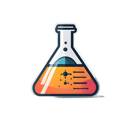 Poster - Modern design icon of a laboratory flask symbolising science, isolated on a empty plain background