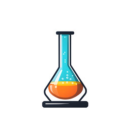 Poster - Modern design icon of a laboratory flask symbolising science, isolated on a empty plain background