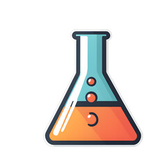 Poster - Modern design icon of a laboratory flask symbolising science, isolated on a empty plain background