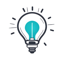 Poster - Modern design icon of a lightbulb symbolising ideas isolated on a empty plain background