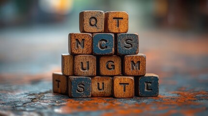 Fototapete - problem,solution text on wooden blocks representing problem solving business skill solution concept,photo stock