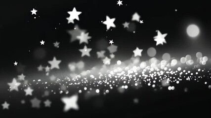 Poster - Sparkling stars twinkling in a dark, dreamy atmosphere during a magical night celebration Generative AI