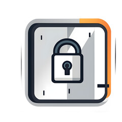Poster - Modern design icon of a lock with checkmark symbolising secured access isolated on a empty plain background
