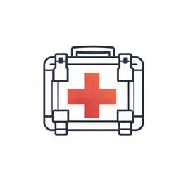 Aufkleber - Modern design icon of a medical kit with cross symbolising first aid, isolated on a empty plain background