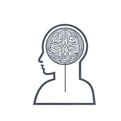Poster - modern design icon of a mindful head symbolising mental clarity, isolated on a empty plain backgroun