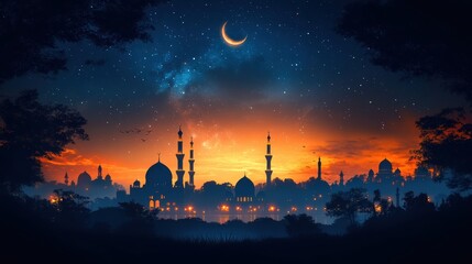 Poster - ramadan kareem style editable template background minimalist,islamic style eid mubarak iftar party,photo stock