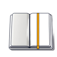 Poster - Modern design icon of a notebook with bookmark symbolising study, isolated on a empty plain background