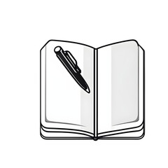 Poster - Modern design icon of a notebook with bookmark symbolising study, isolated on a empty plain background