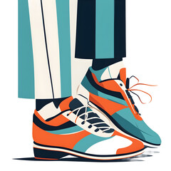 Poster - Modern design icon of a pair of shoes symbolizing movement isolated on a empty plain background