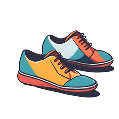 Poster - Modern design icon of a pair of shoes symbolizing movement isolated on a empty plain background