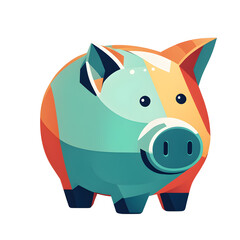 Aufkleber - Modern design icon of a piggy bank symbolising savings, isolated on a empty plain background