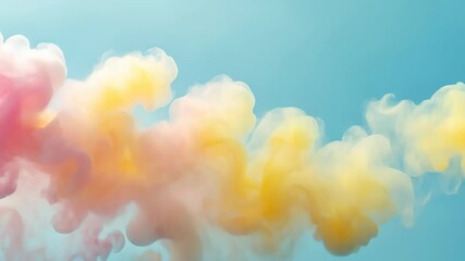 Poster - Beautiful pastel clouds gracefully dance in the sky at sunset, creating a serene and dreamy atmosphere Generative AI
