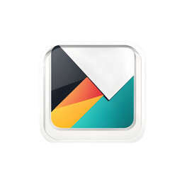 Poster - Modern design icon of a play button symbolising media, isolated on a empty plain background